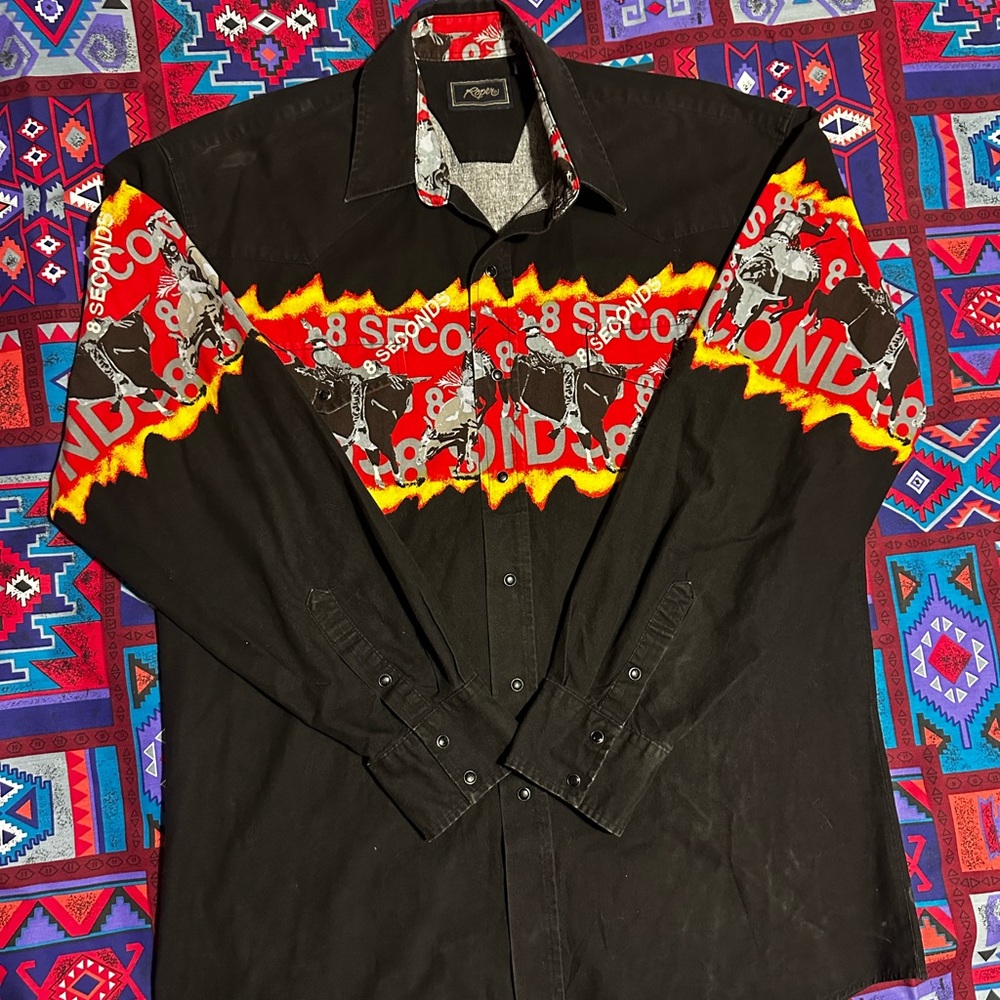 Vintage Roper bull rider pearl snap